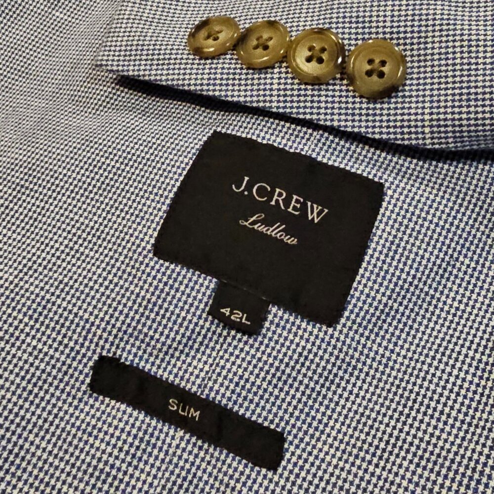 J. Crew Ludlow Slim Somelos Portugal Cotton Linen Dual Vent Jacket Blazer 42L - Picture 2 of 12
